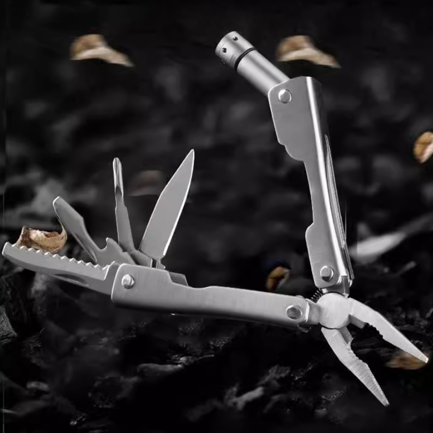 Multi-functional Foldable Mini Tool Pliers with Flashlight, Portable Outdoor Emergency Multi-Tool