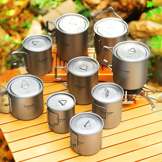 Pure Titanium Outdoor Cup, Portable Camping High-Hardness Coffee Mug