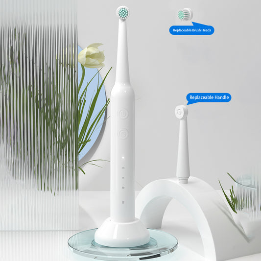 High-End Horizontal Vibration Rotating Electric Toothbrush, Round Head Soft Bristles for Gum Massage