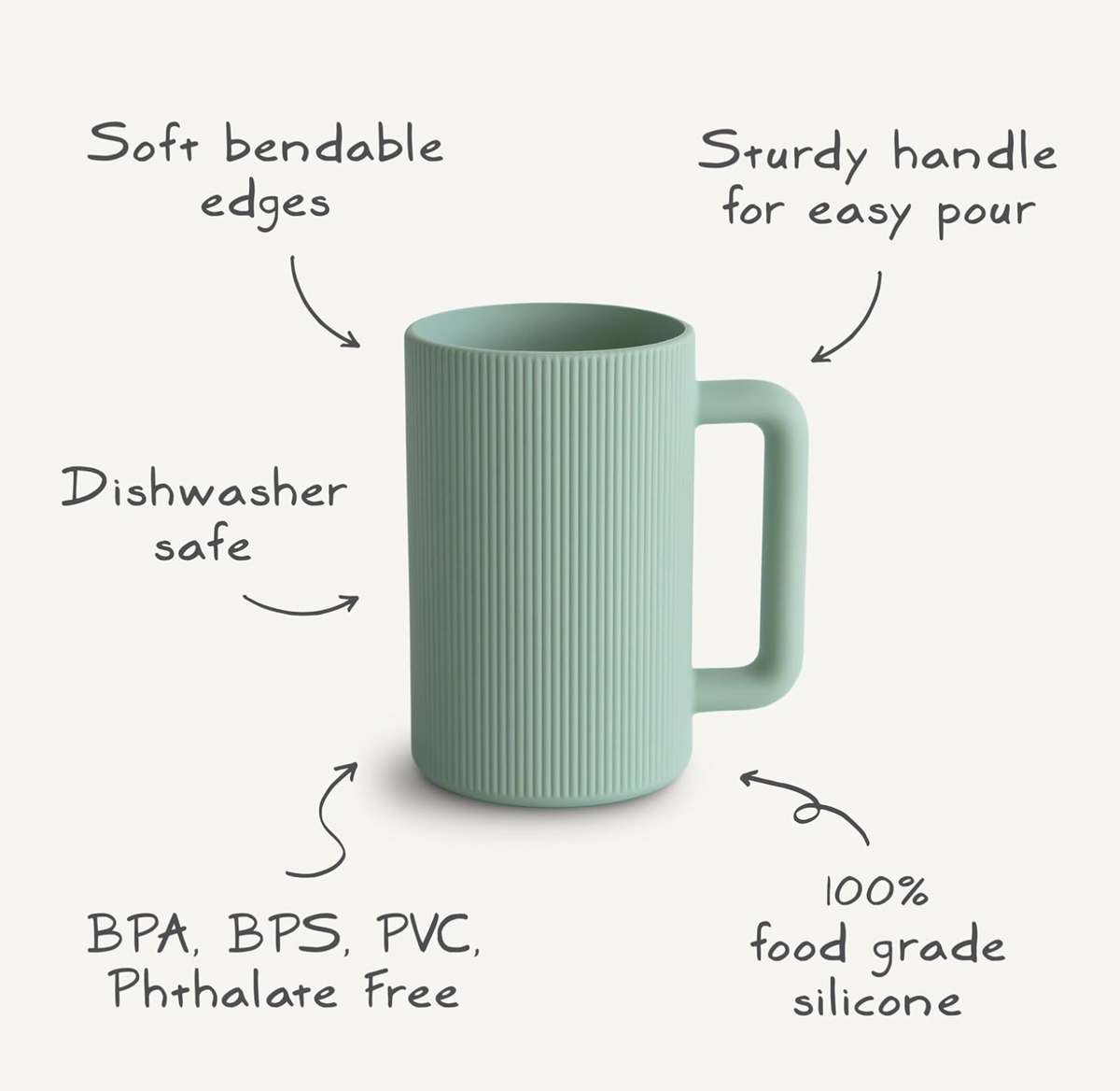 Silicone Rinse Cup | 100% Food-Grade Silicone | Bathroom Cup for Brushing Teeth & Rinsing (Shifting Sand)
