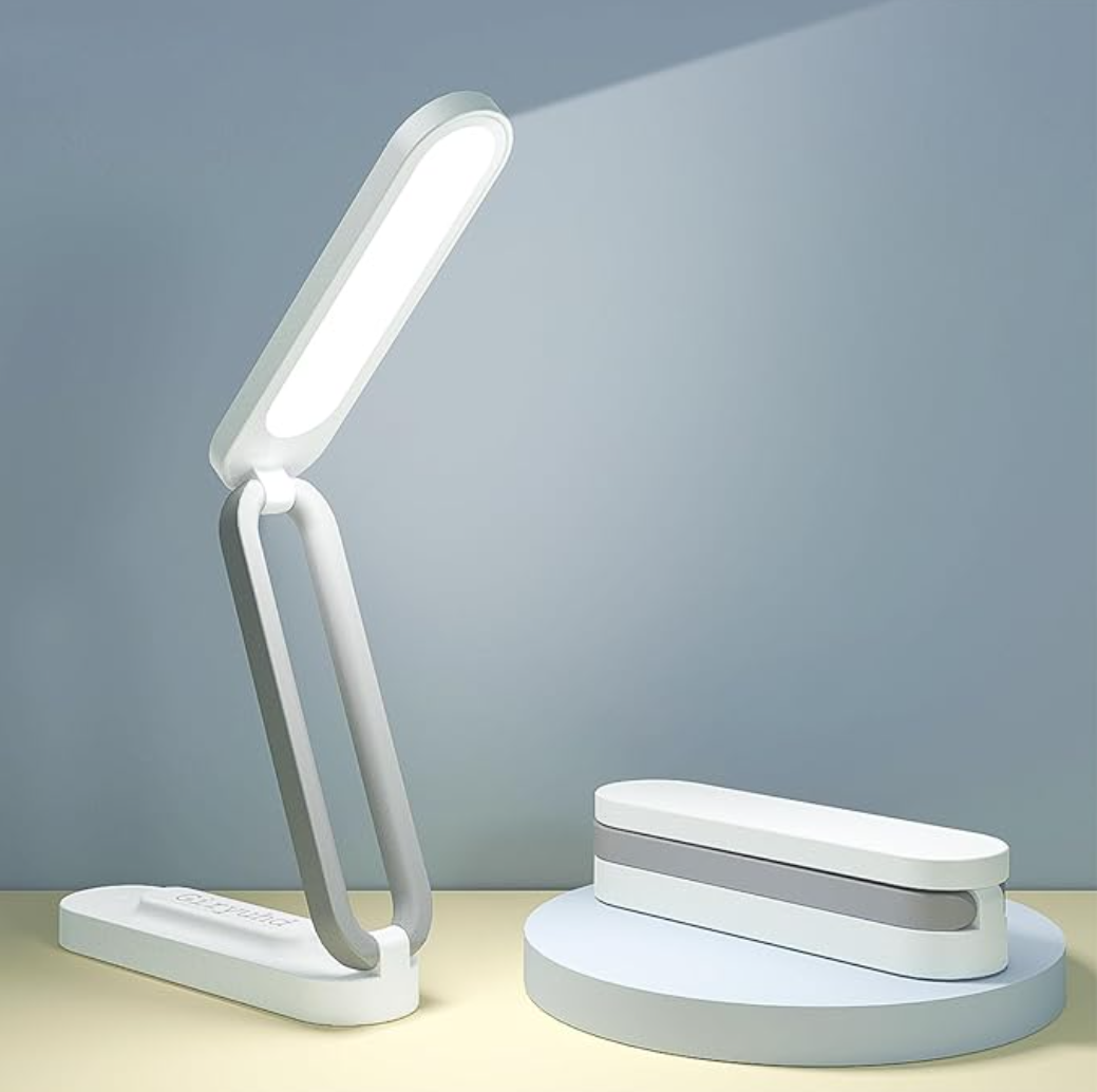 Rechargeable LED Desk Lamp | Cordless, Foldable & Portable | 3 Brightness Levels | Reading Light for Home & Office (White)